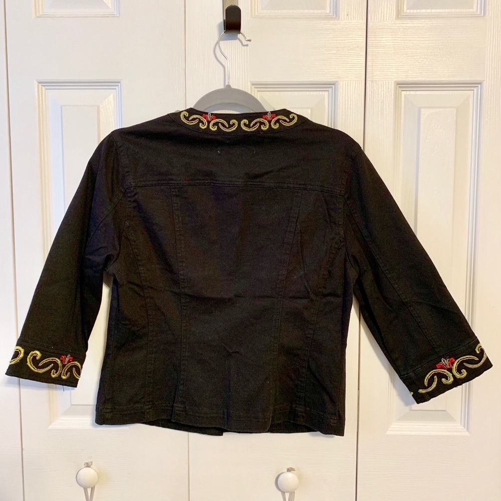 A.M.I. Black Like NEW Embroidered Jacket - Picture 7 of 8